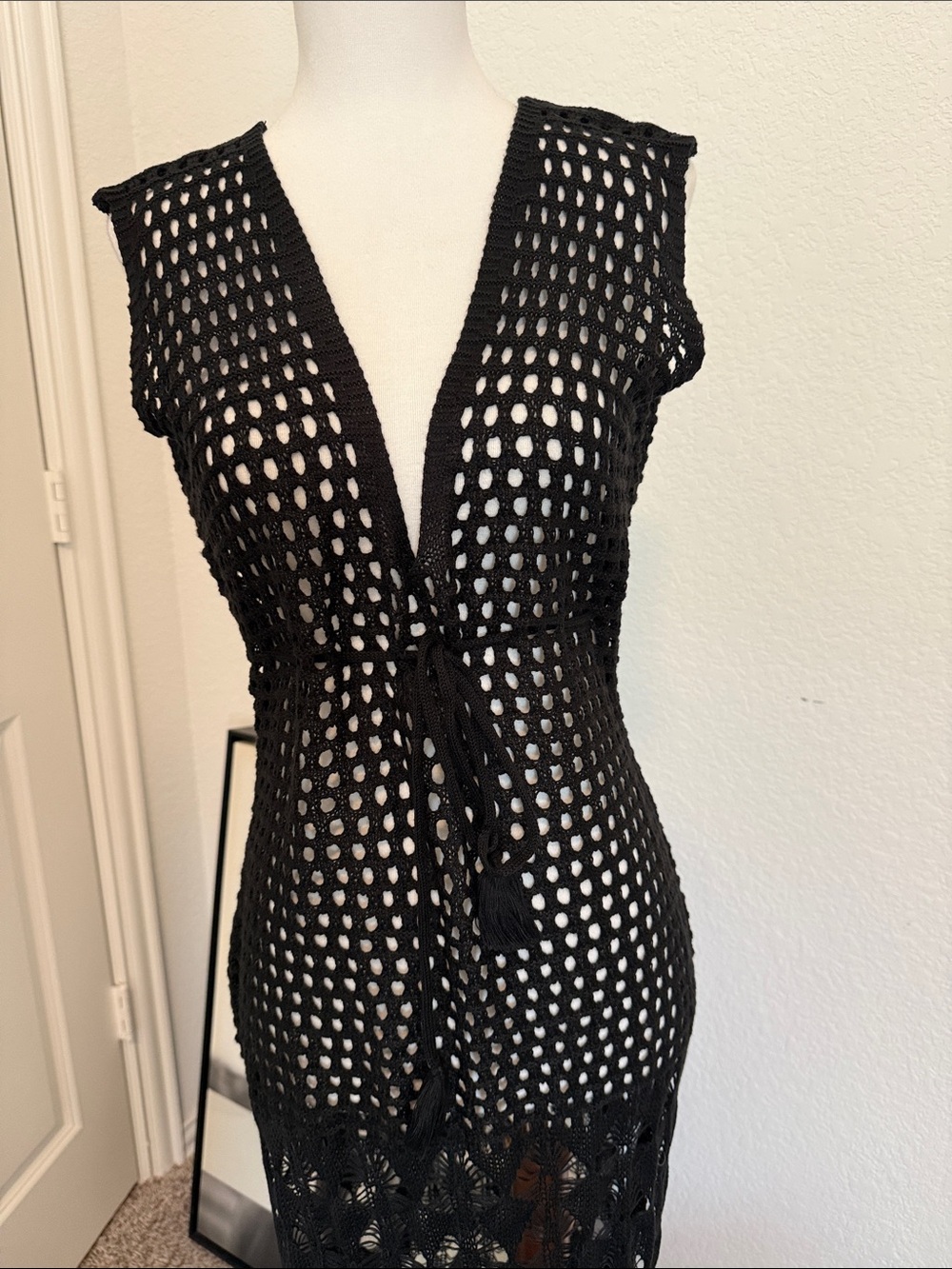 VENUS Black Crochet Maxi Swim Coverup - Picture 4 of 6